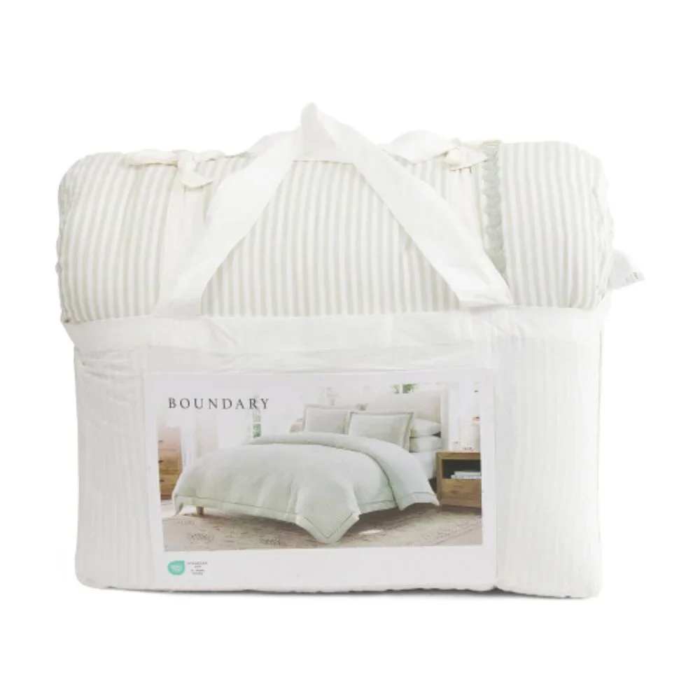 BOUNDARY Rickrack Border Striped Comforter Set - Picture 1 of 4